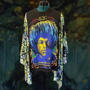 Upcycled Jimi Hendrix Tee Kimono top – One Size, NWT, Festival Boho Layer